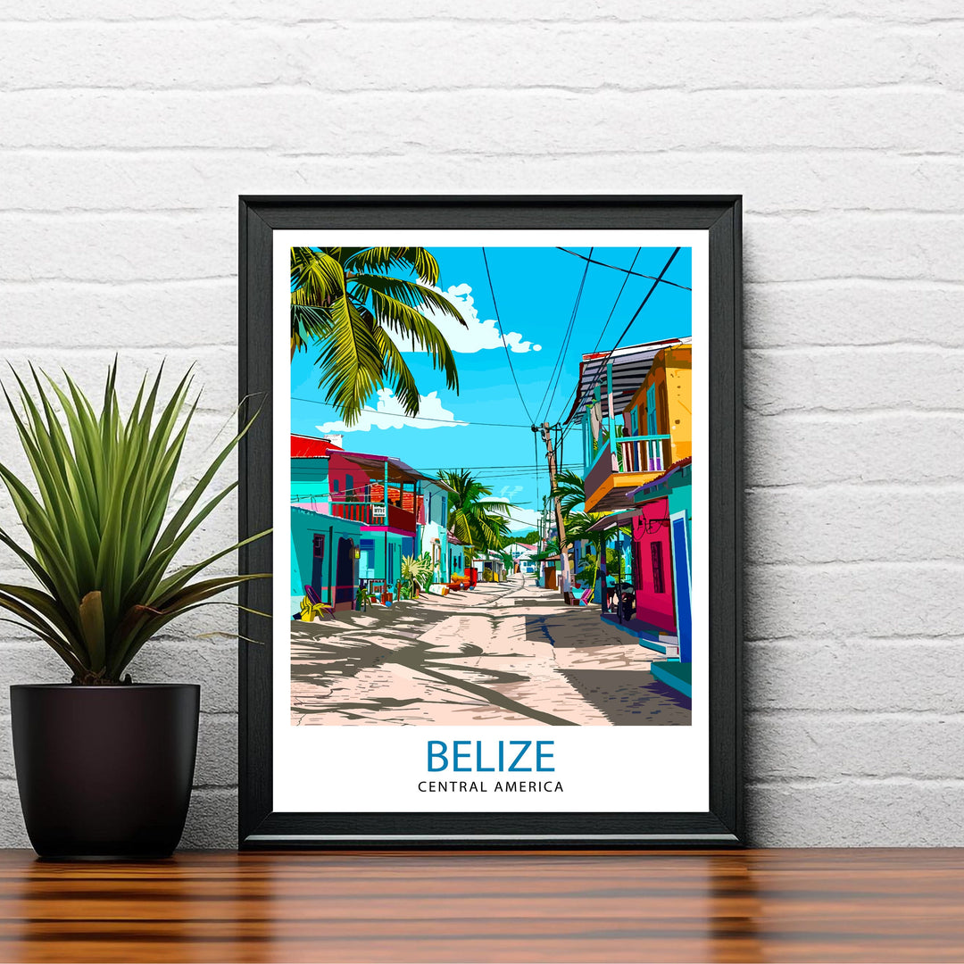 Belize Travel Print Wall Decor Wall Art Belize Wall Hanging Home Décor Belize Gift Art Lovers Central American Art Lover Gift Print Art