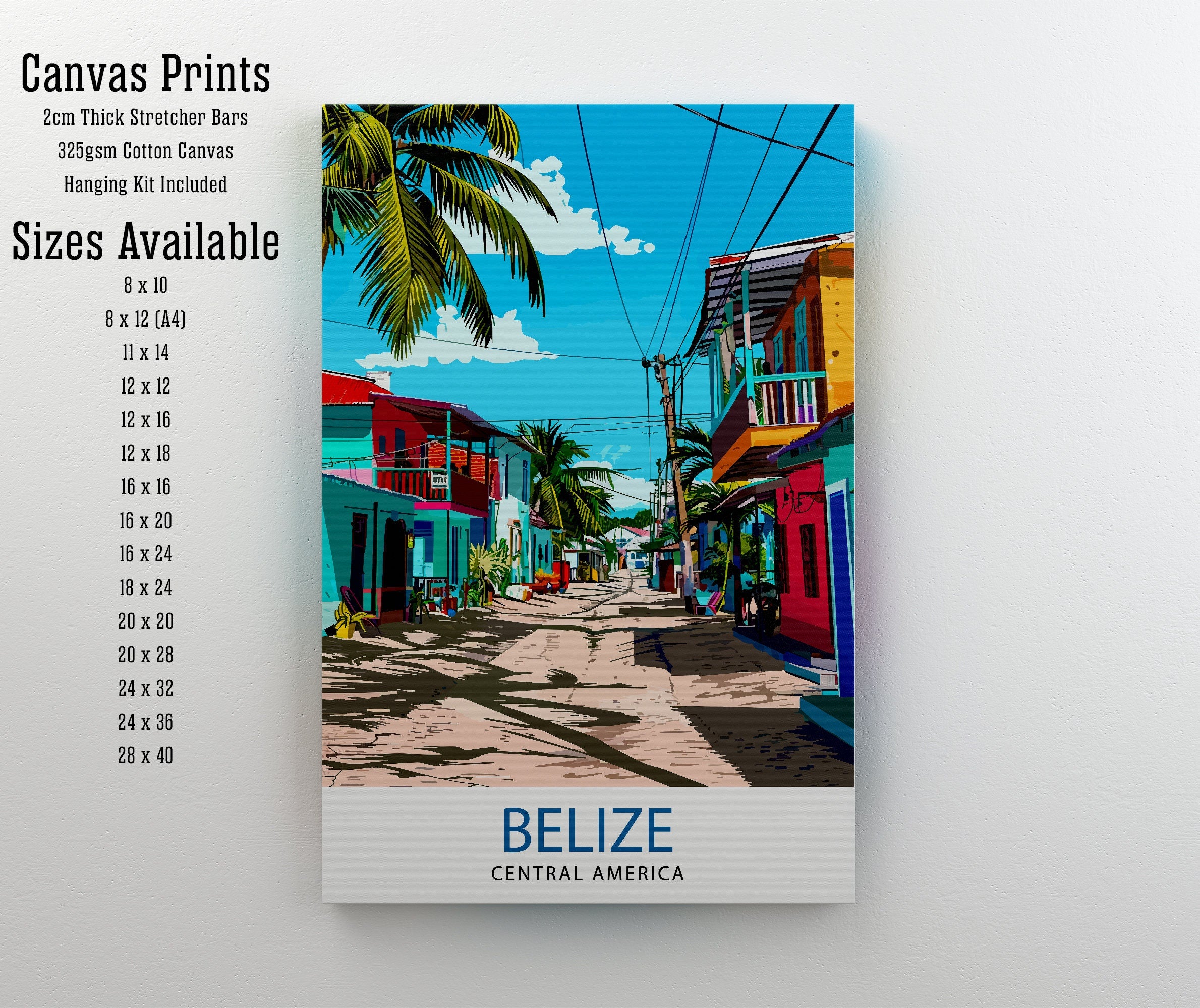 Belize Travel Print Wall Decor Wall Art Belize Wall Hanging Home Décor Belize Gift Art Lovers Central American Art Lover Gift Print Art