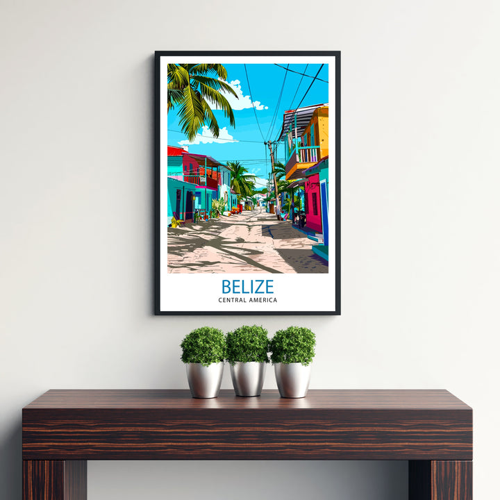 Belize Travel Print Wall Decor Wall Art Belize Wall Hanging Home Décor Belize Gift Art Lovers Central American Art Lover Gift Print Art