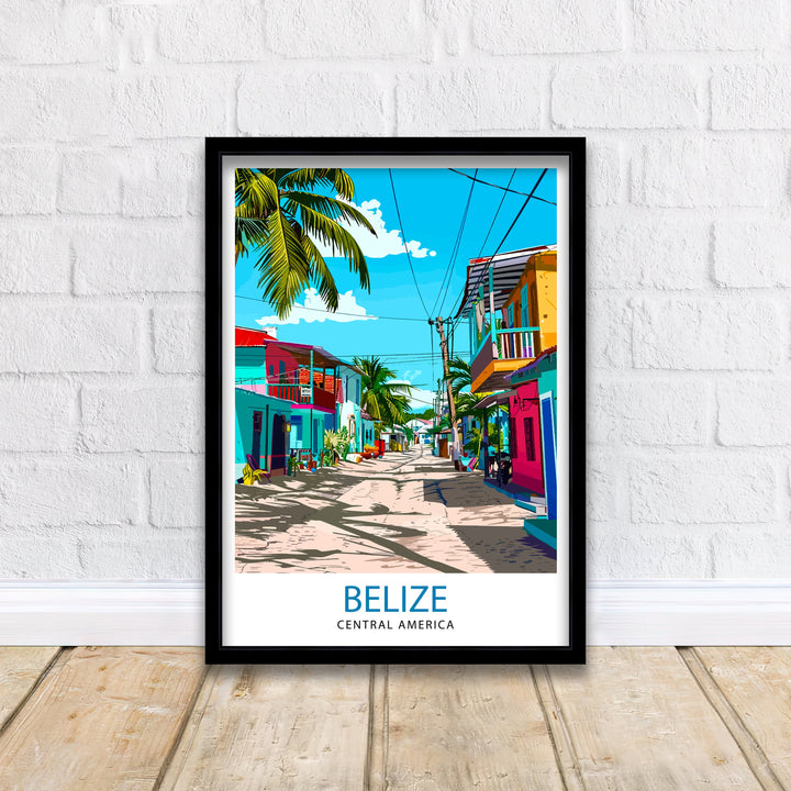 Belize Travel Print Wall Decor Wall Art Belize Wall Hanging Home Décor Belize Gift Art Lovers Central American Art Lover Gift Print Art