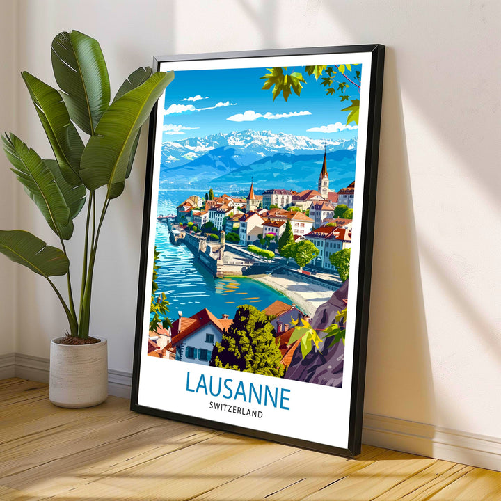 Lausanne Switzerland Travel Print Wall Decor Wall Art Lausanne Wall Hanging Home Décor Lausanne Gift Art Lovers Swiss Art Lover Gift