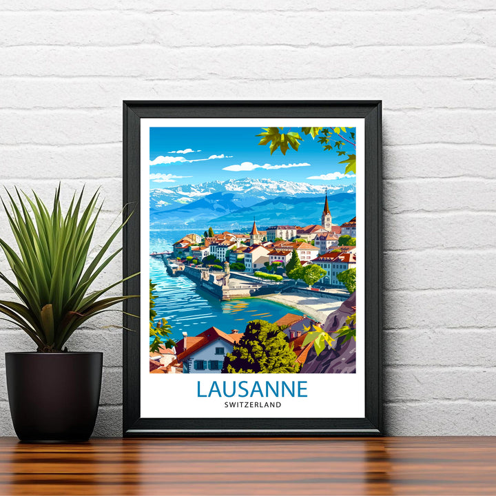 Lausanne Switzerland Travel Print Wall Decor Wall Art Lausanne Wall Hanging Home Décor Lausanne Gift Art Lovers Swiss Art Lover Gift