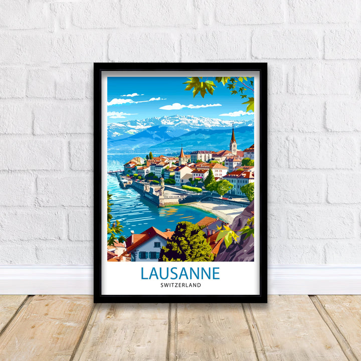 Lausanne Switzerland Travel Print Wall Decor Wall Art Lausanne Wall Hanging Home Décor Lausanne Gift Art Lovers Swiss Art Lover Gift