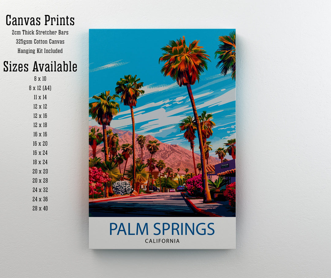 Palm Springs California Travel Print Wall Decor Wall Art Palm Springs Wall Hanging Home Décor Palm Springs Gift Art Lovers American Art