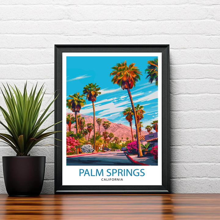 Palm Springs California Travel Print Wall Decor Wall Art Palm Springs Wall Hanging Home Décor Palm Springs Gift Art Lovers American Art