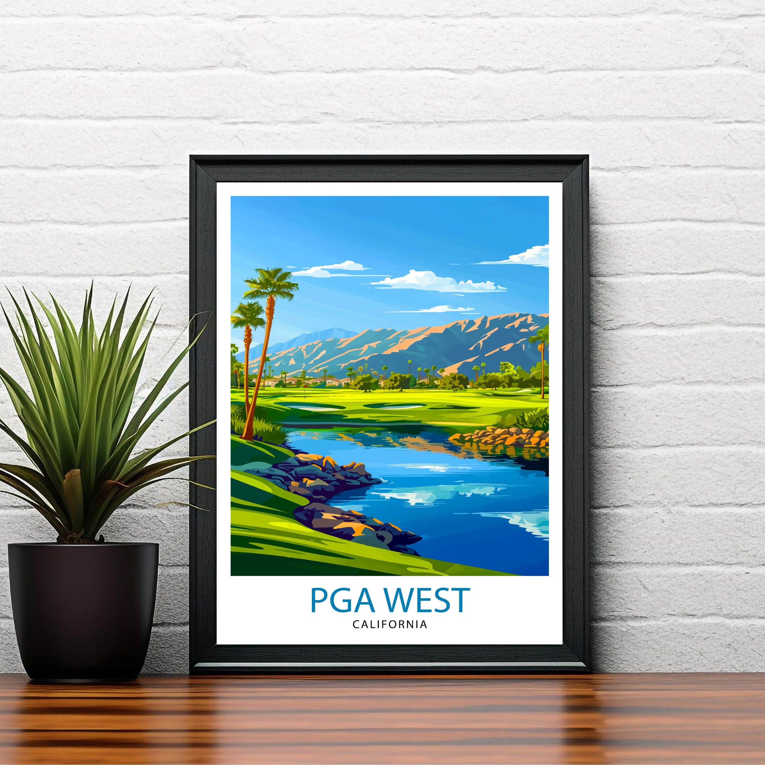 PGA West La Quinta California Golf Course Travel Print Wall Decor Wall Art PGA West Wall Hanging Home Décor PGA West Gift Art Lovers Golf