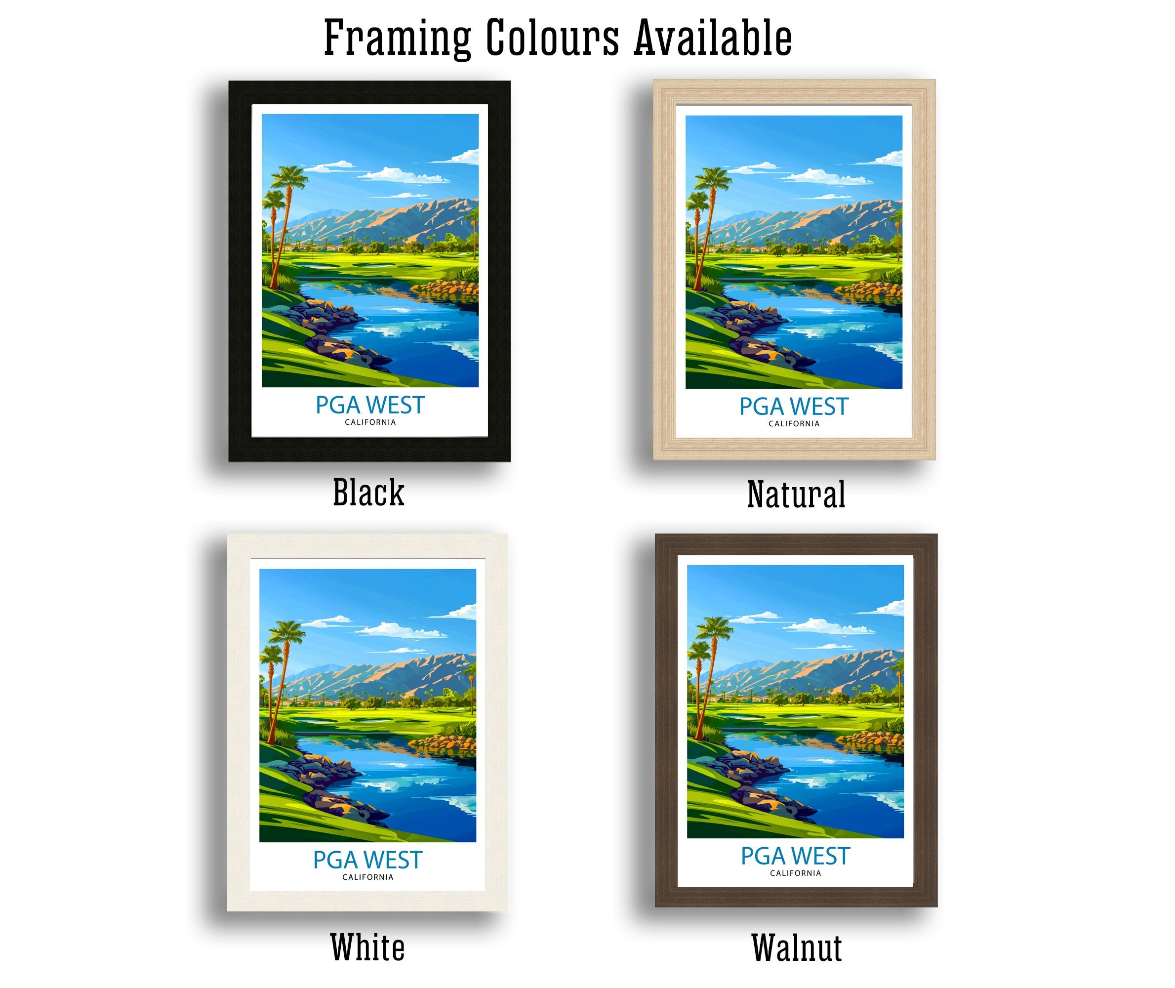 PGA West La Quinta California Golf Course Travel Print Wall Decor Wall Art PGA West Wall Hanging Home Décor PGA West Gift Art Lovers Golf