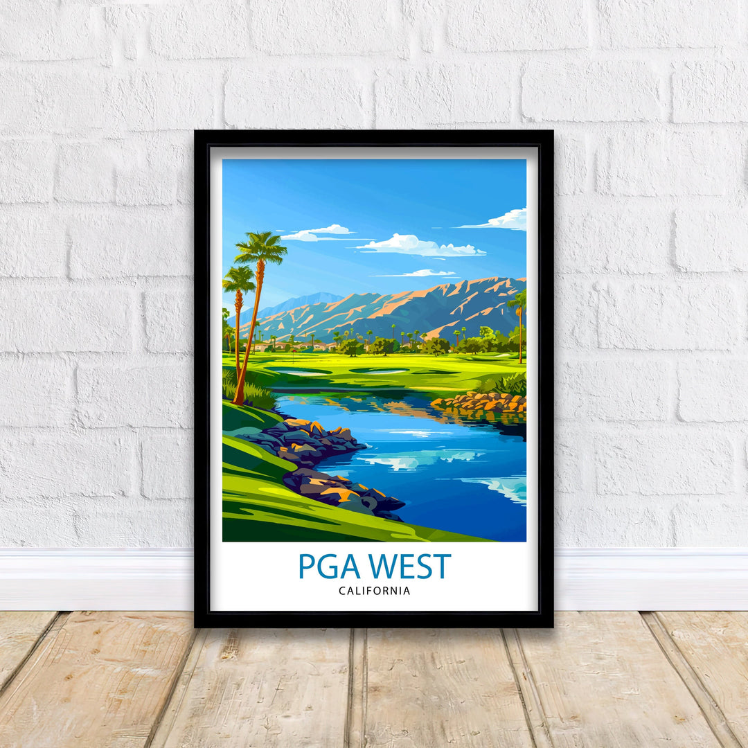 PGA West La Quinta California Golf Course Travel Print Wall Decor Wall Art PGA West Wall Hanging Home Décor PGA West Gift Art Lovers Golf