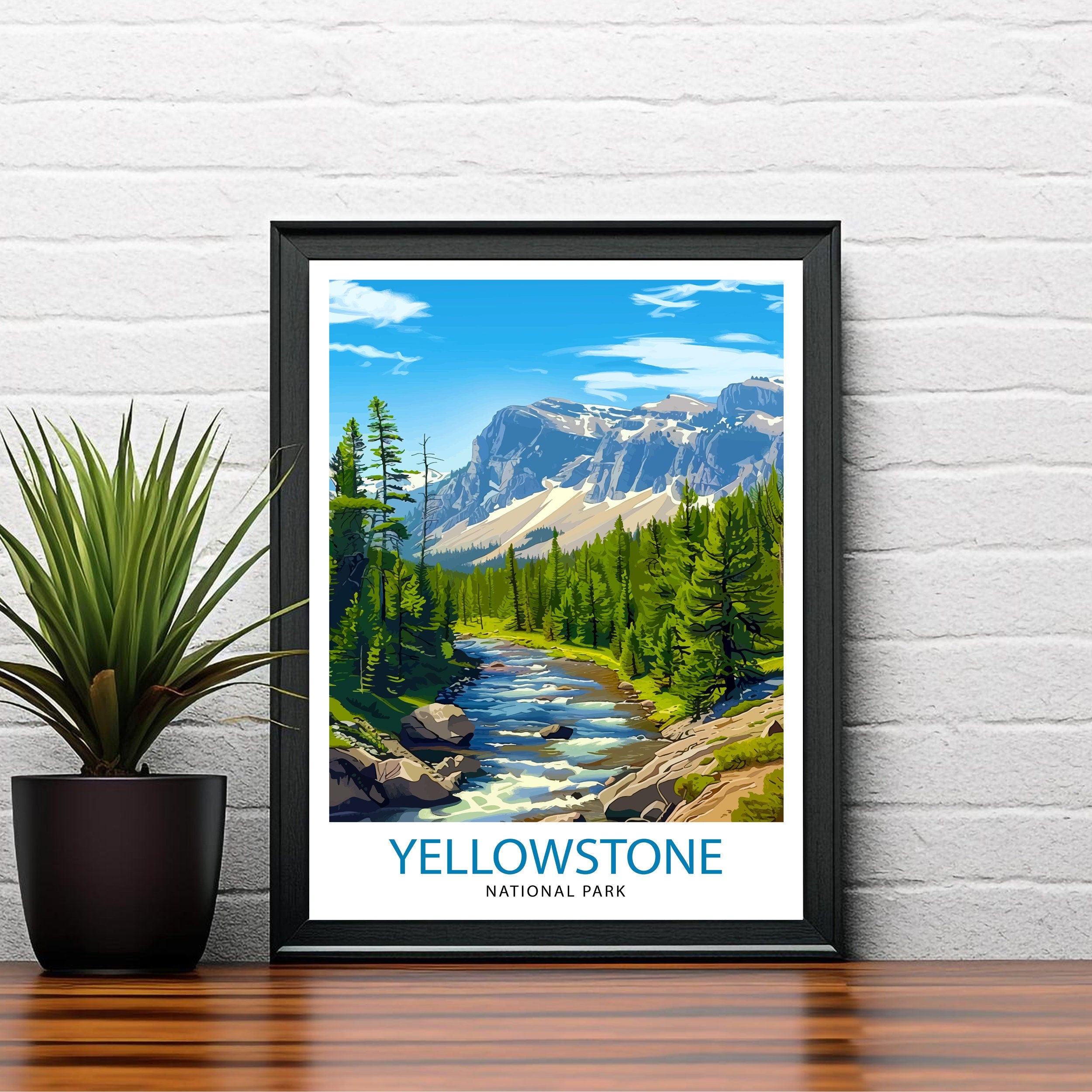Yellowstone National Park Travel Print Wall Decor Wall Art Yellowstone Wall Hanging Home Décor Yellowstone Gift Art Lovers American Art