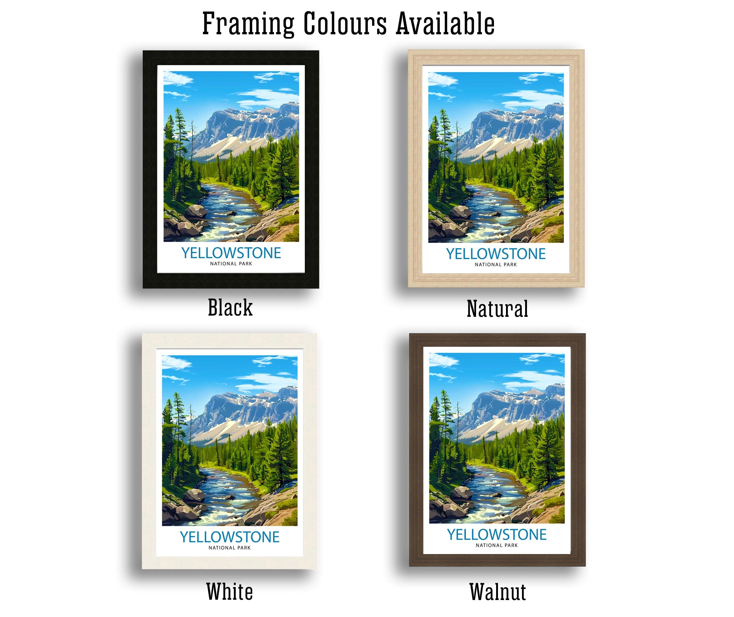 Yellowstone National Park Travel Print Wall Decor Wall Art Yellowstone Wall Hanging Home Décor Yellowstone Gift Art Lovers American Art
