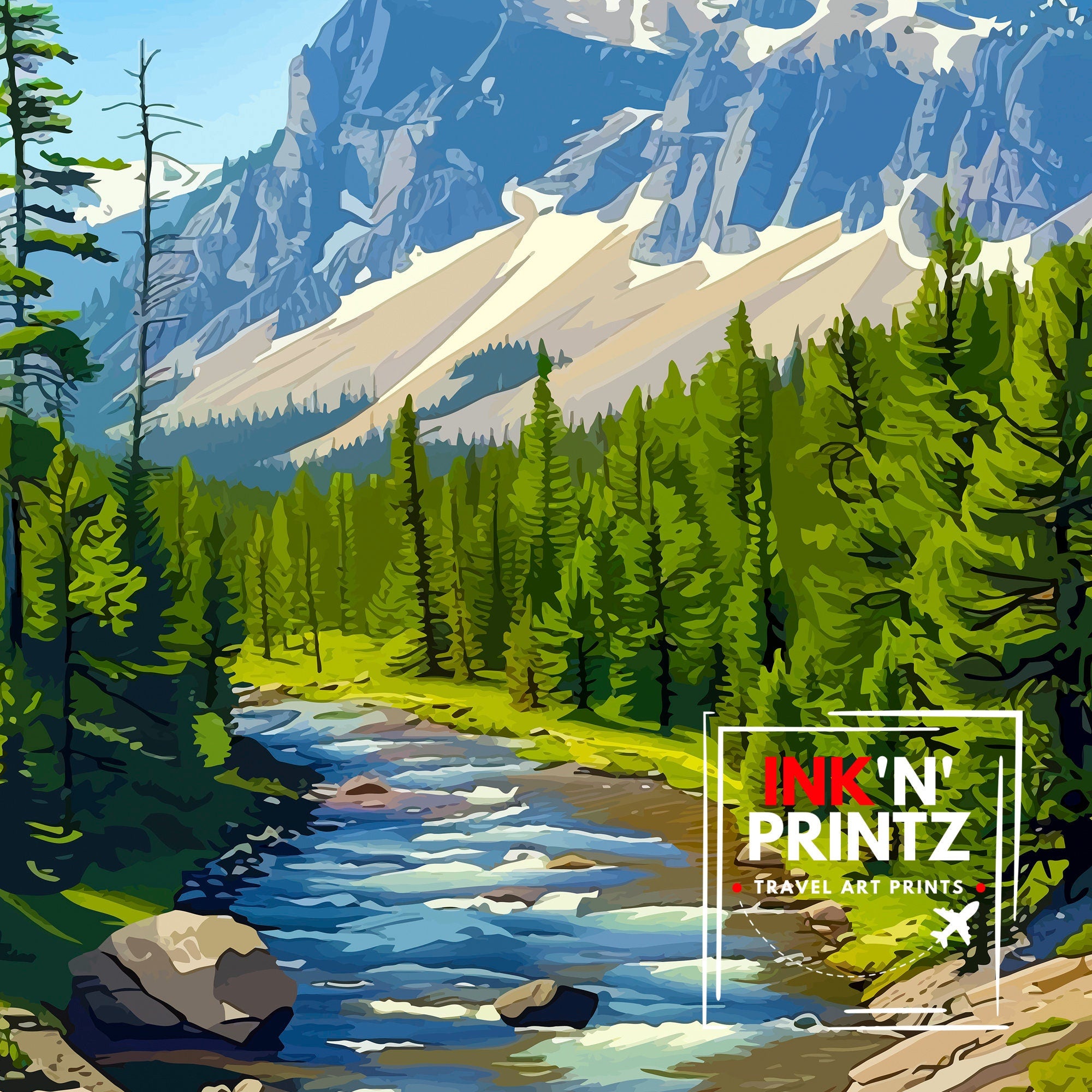 Yellowstone National Park Travel Print Wall Decor Wall Art Yellowstone Wall Hanging Home Décor Yellowstone Gift Art Lovers American Art