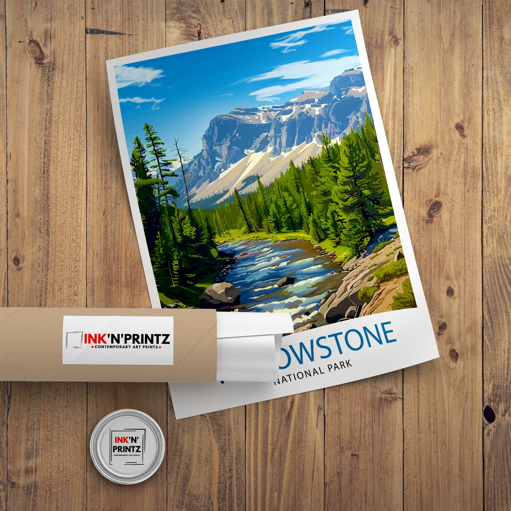 Yellowstone National Park Travel Print Wall Decor Wall Art Yellowstone Wall Hanging Home Décor Yellowstone Gift Art Lovers American Art