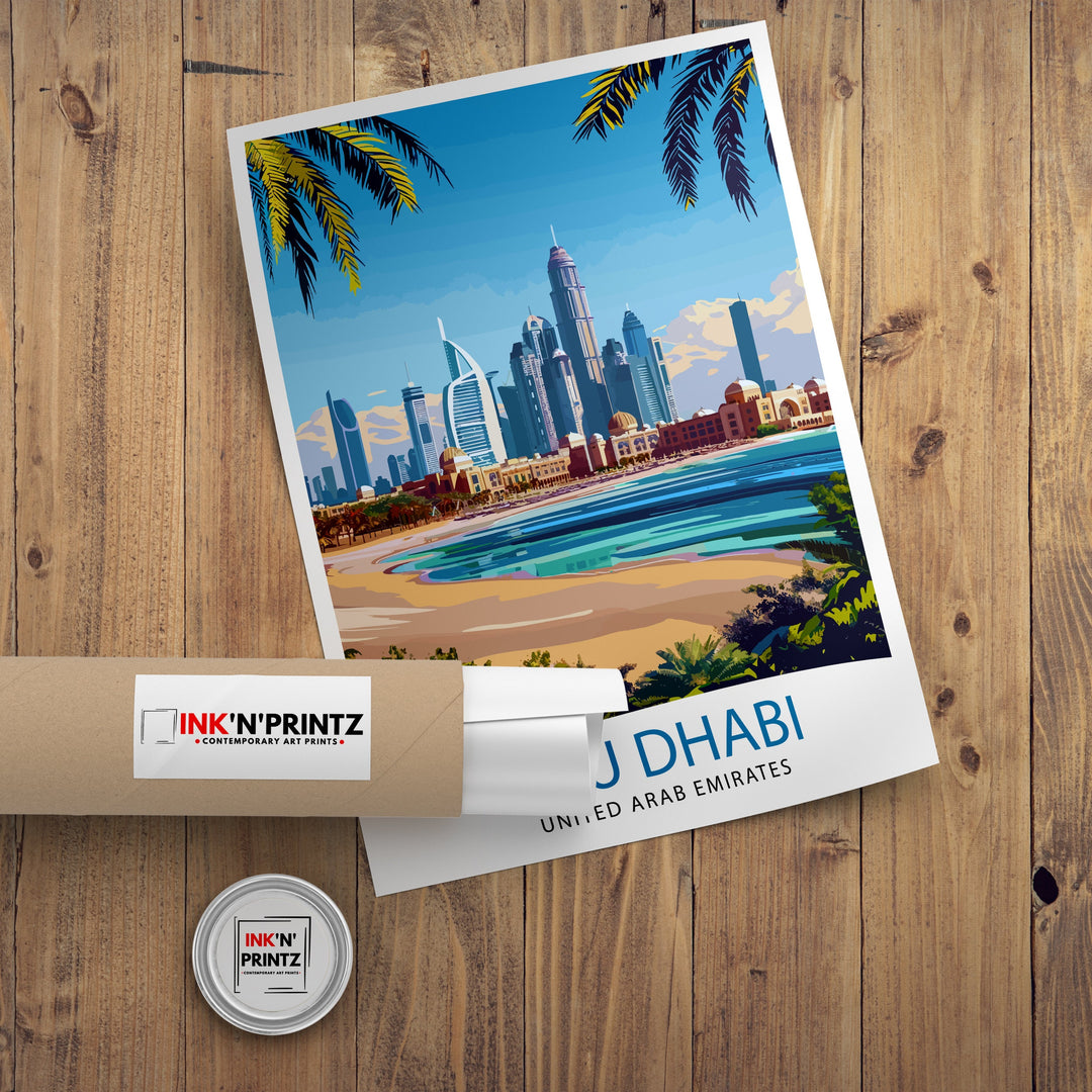 Abu Dhabi UAE Travel Poster