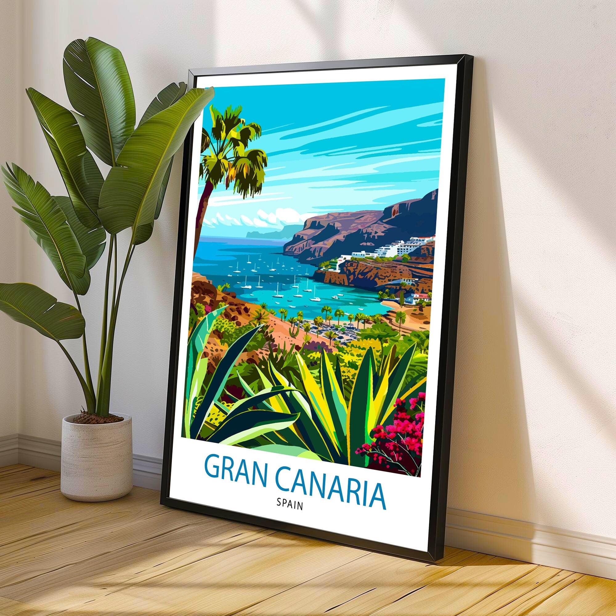 Gran Canaria Canary Islands Travel Print Wall Decor Wall Art Gran Canaria Wall Hanging Home Décor Gran Canaria Gift Art Lovers Spanish