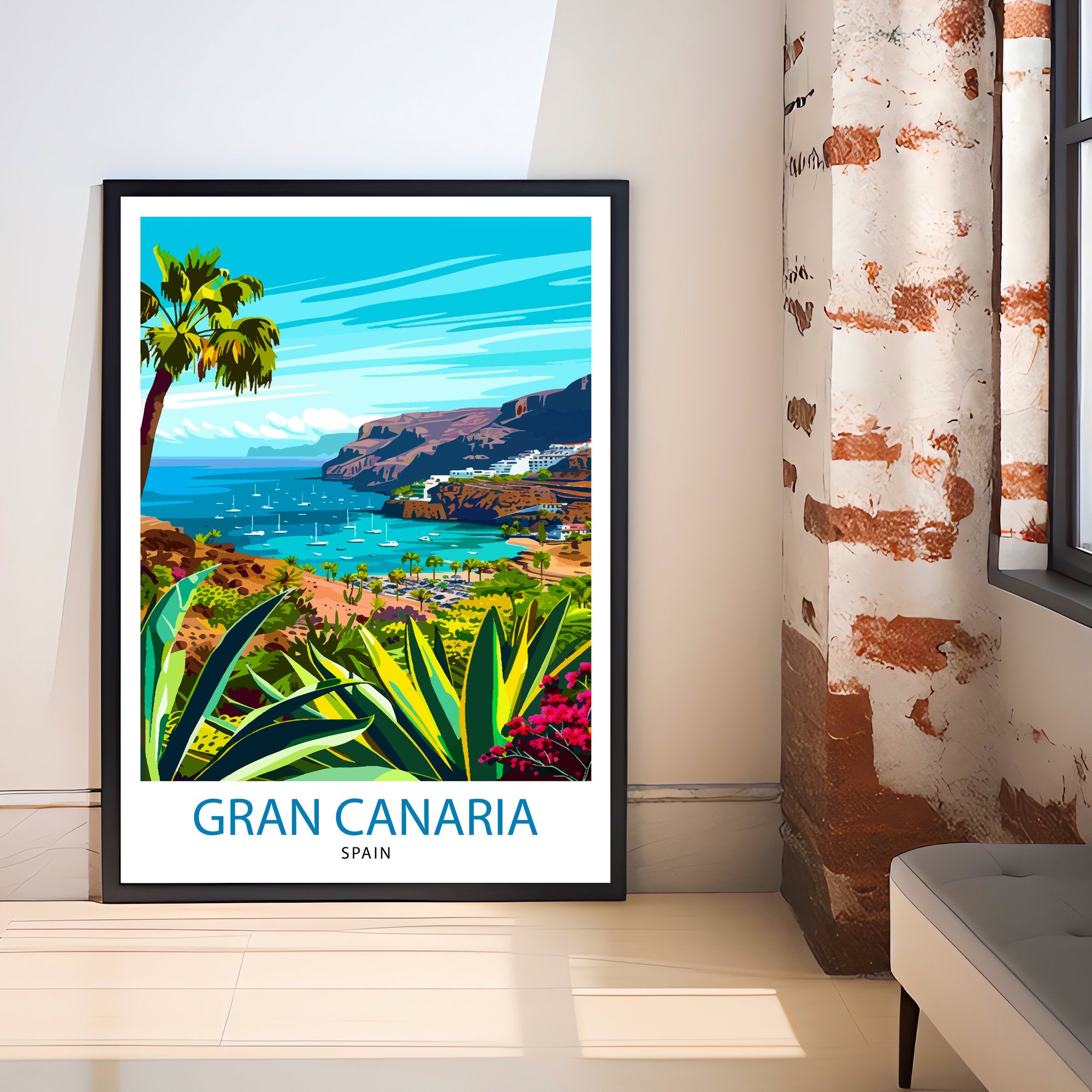 Gran Canaria Canary Islands Travel Print Wall Decor Wall Art Gran Canaria Wall Hanging Home Décor Gran Canaria Gift Art Lovers Spanish