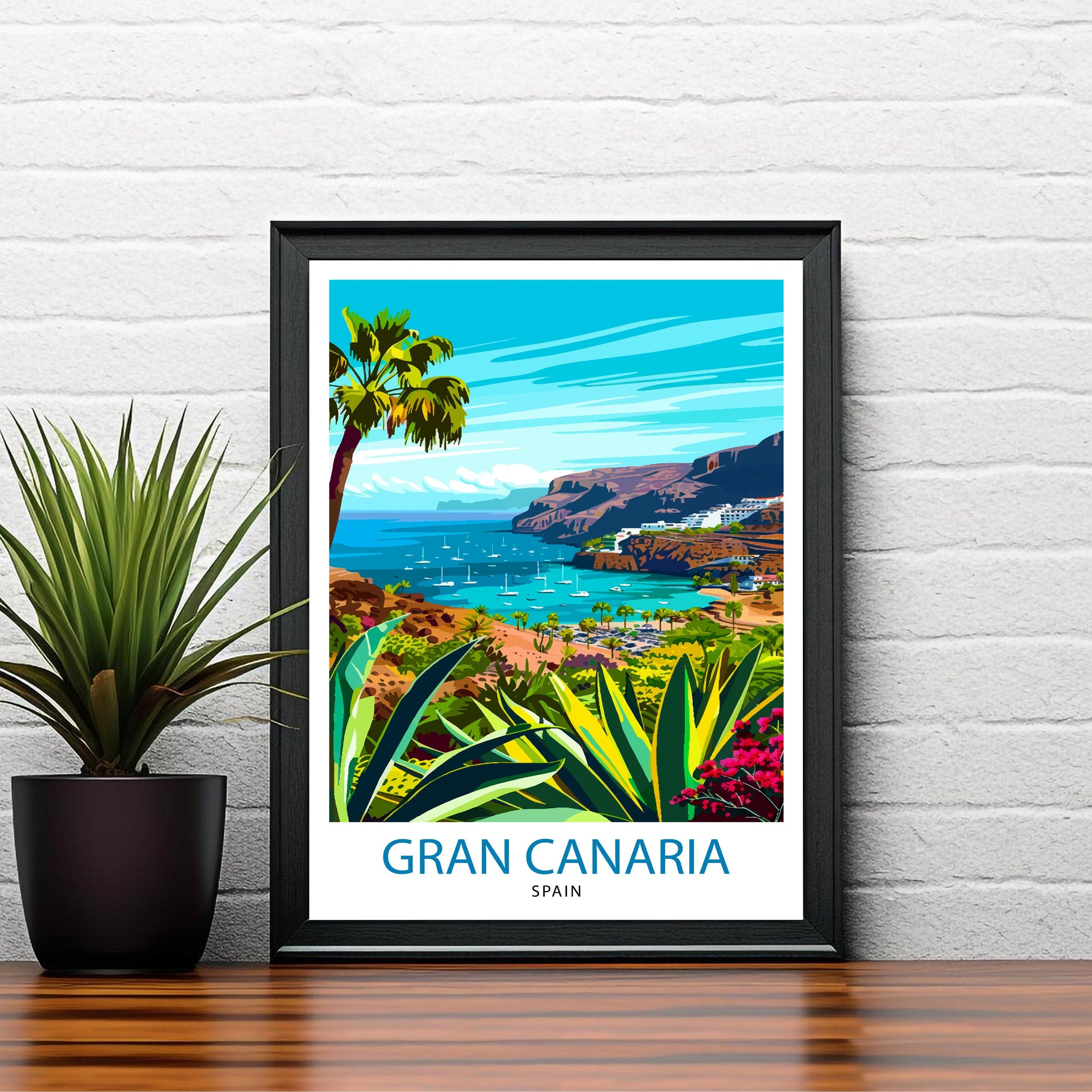 Gran Canaria Canary Islands Travel Print Wall Decor Wall Art Gran Canaria Wall Hanging Home Décor Gran Canaria Gift Art Lovers Spanish