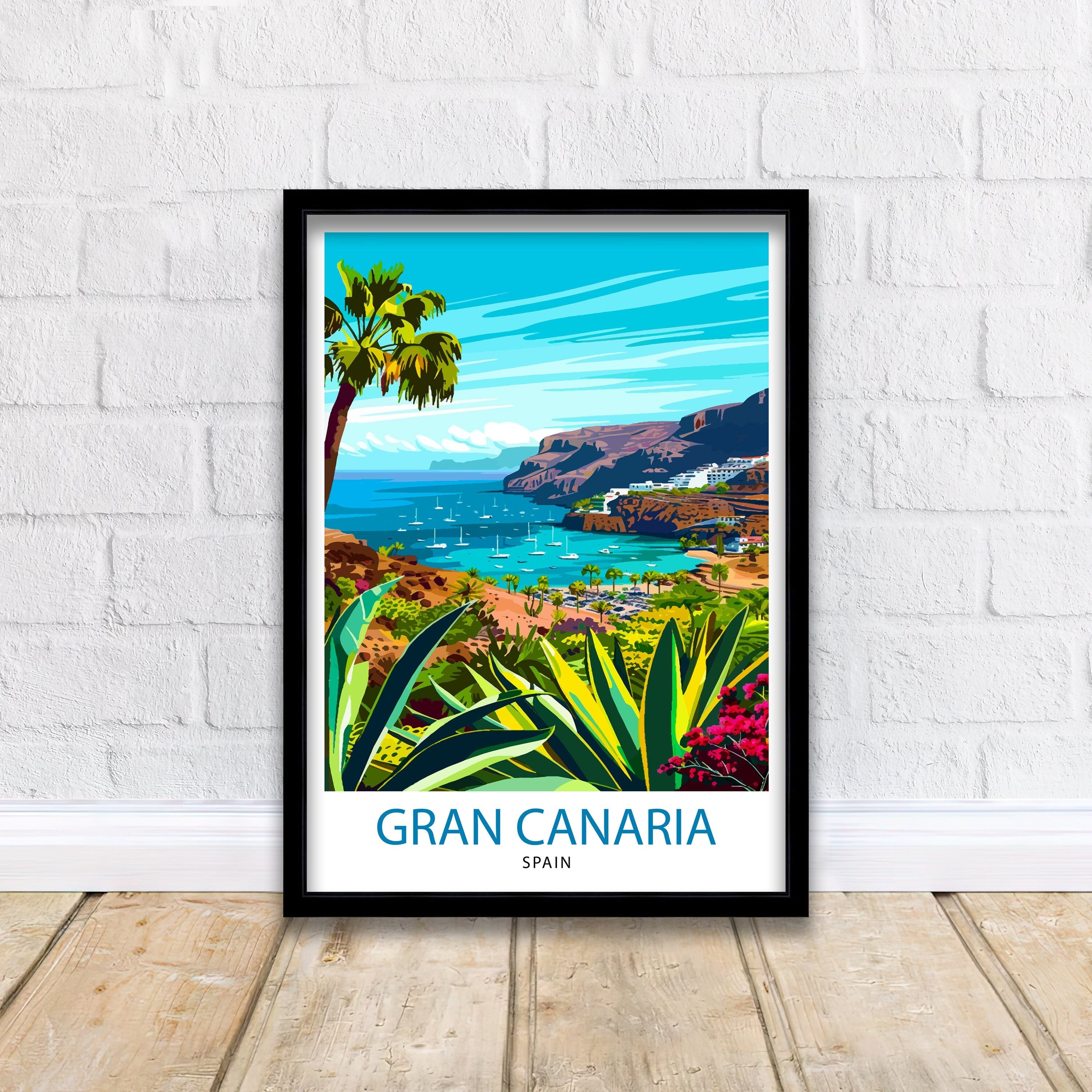 Gran Canaria Canary Islands Travel Print Wall Decor Wall Art Gran Canaria Wall Hanging Home Décor Gran Canaria Gift Art Lovers Spanish