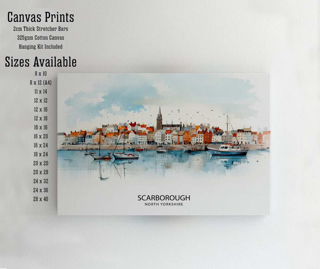 Scarborough Skyline Print Wall Decor Wall Art Scarborough Wall Hanging Home Décor Scarborough Gift Art Lovers UK Skyline Art Lover