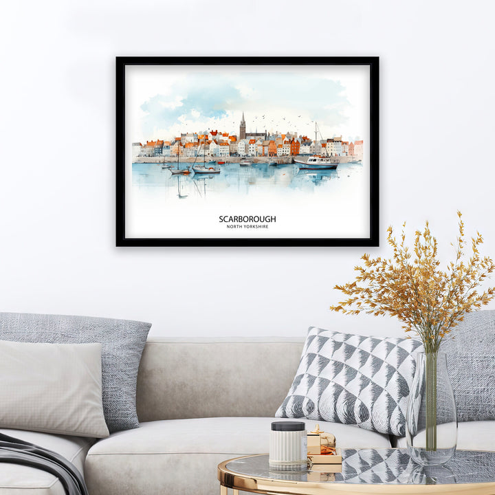 Scarborough Skyline Print Wall Decor Wall Art Scarborough Wall Hanging Home Décor Scarborough Gift Art Lovers UK Skyline Art Lover