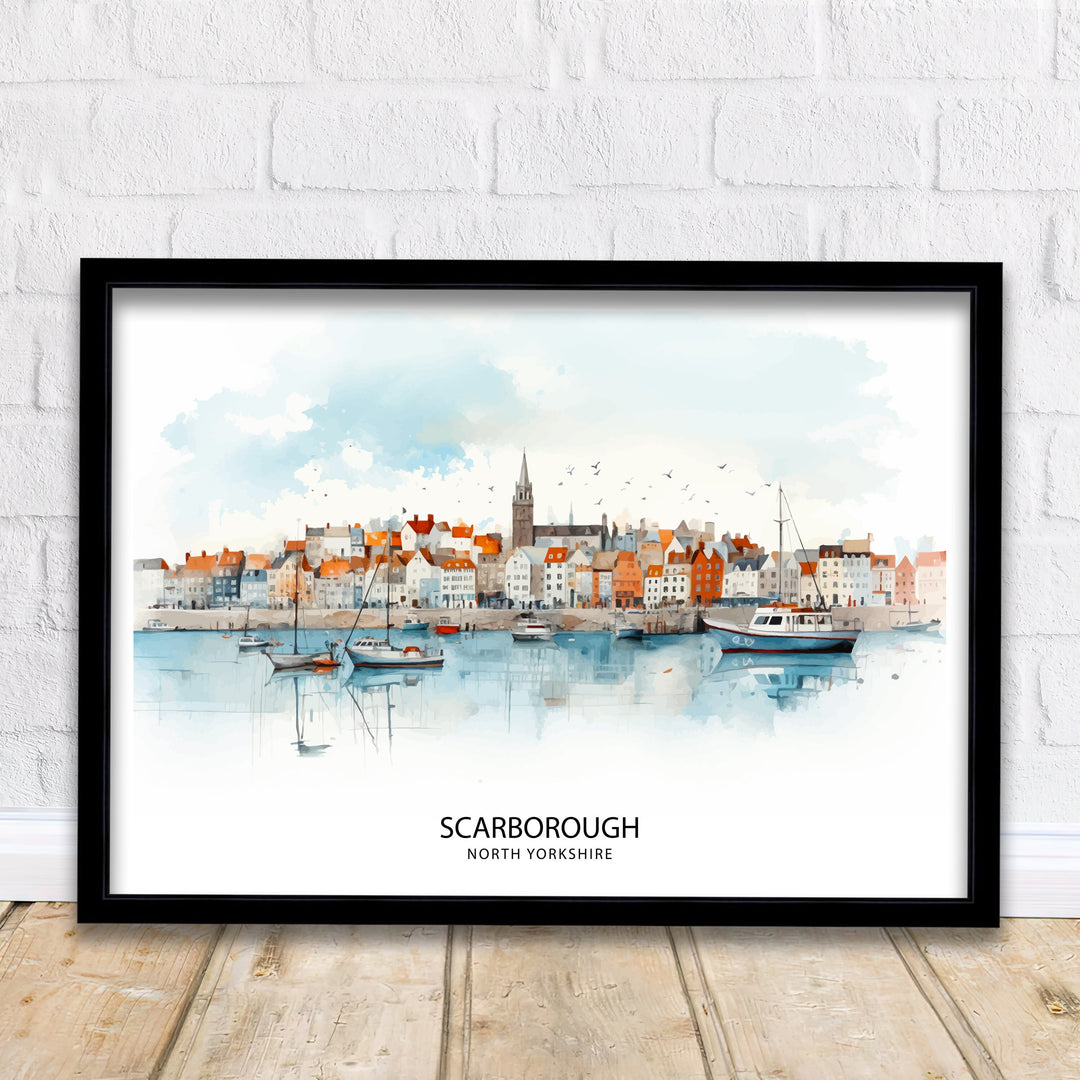 Scarborough Skyline Print Wall Decor Wall Art Scarborough Wall Hanging Home Décor Scarborough Gift Art Lovers UK Skyline Art Lover