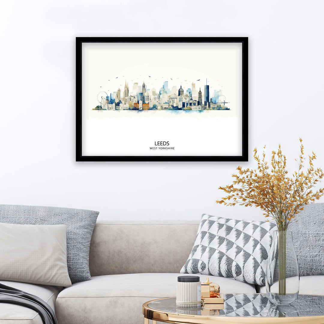 Leeds Skyline Print Wall Decor Wall Art Leeds Wall Hanging Home Décor Leeds Gift Art Lovers UK Skyline Art Lover Gift Print Art