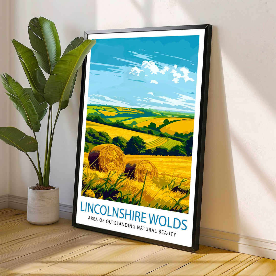 Lincolnshire Wolds England Travel Poster