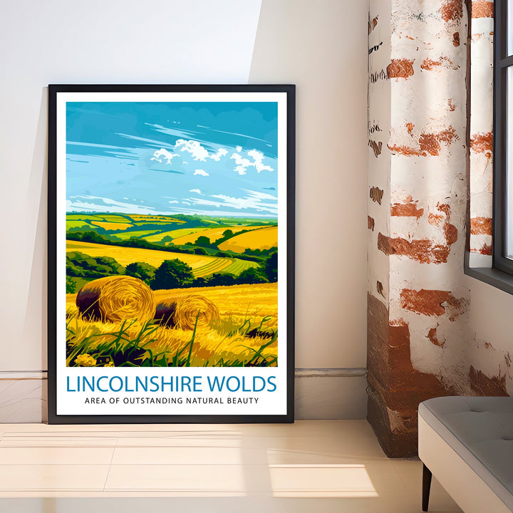 Lincolnshire Wolds England Travel Poster