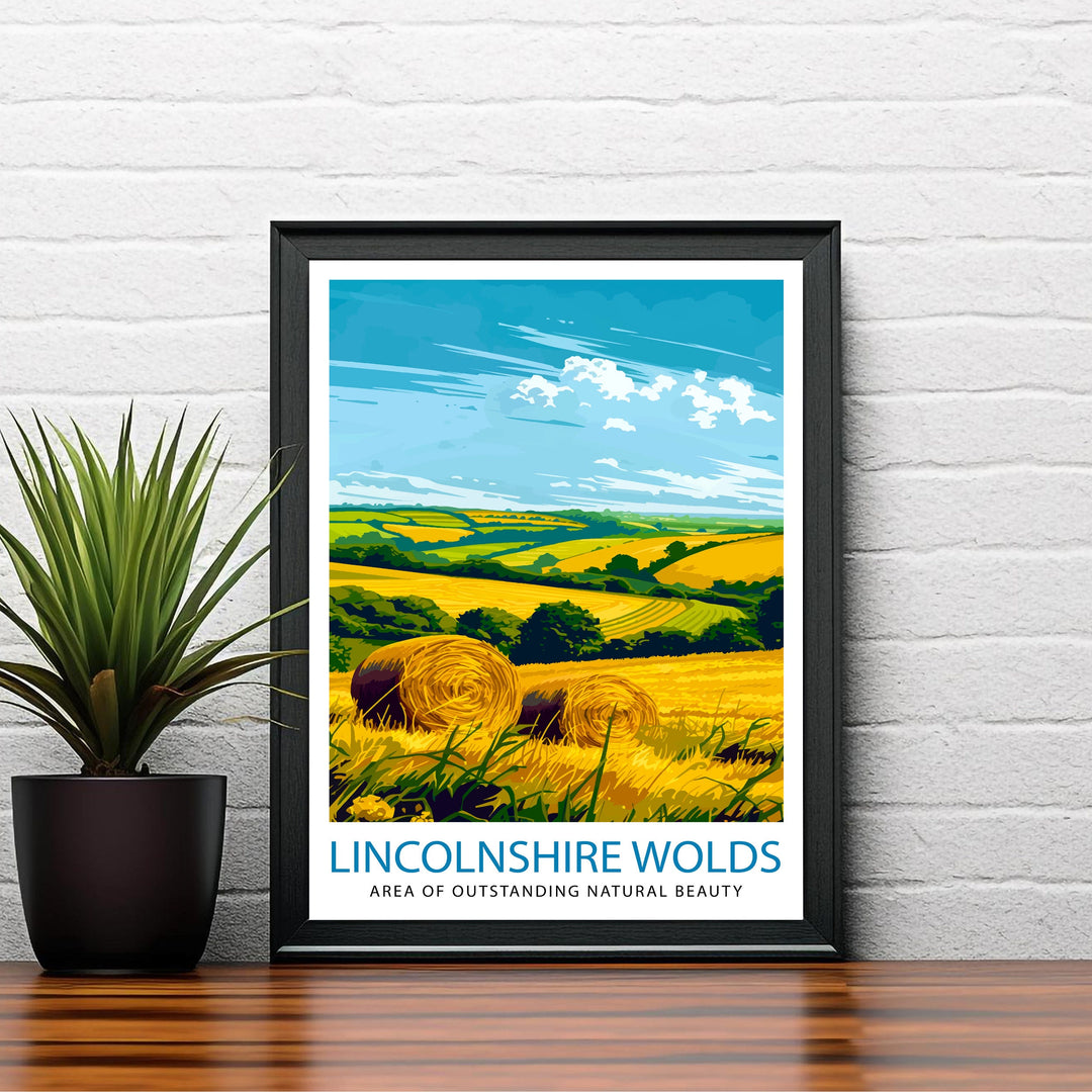 Lincolnshire Wolds England Travel Poster