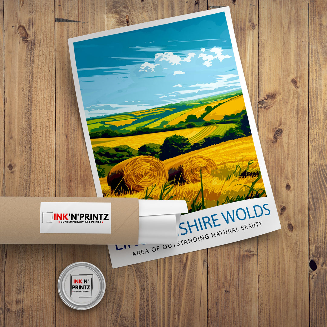 Lincolnshire Wolds England Travel Poster