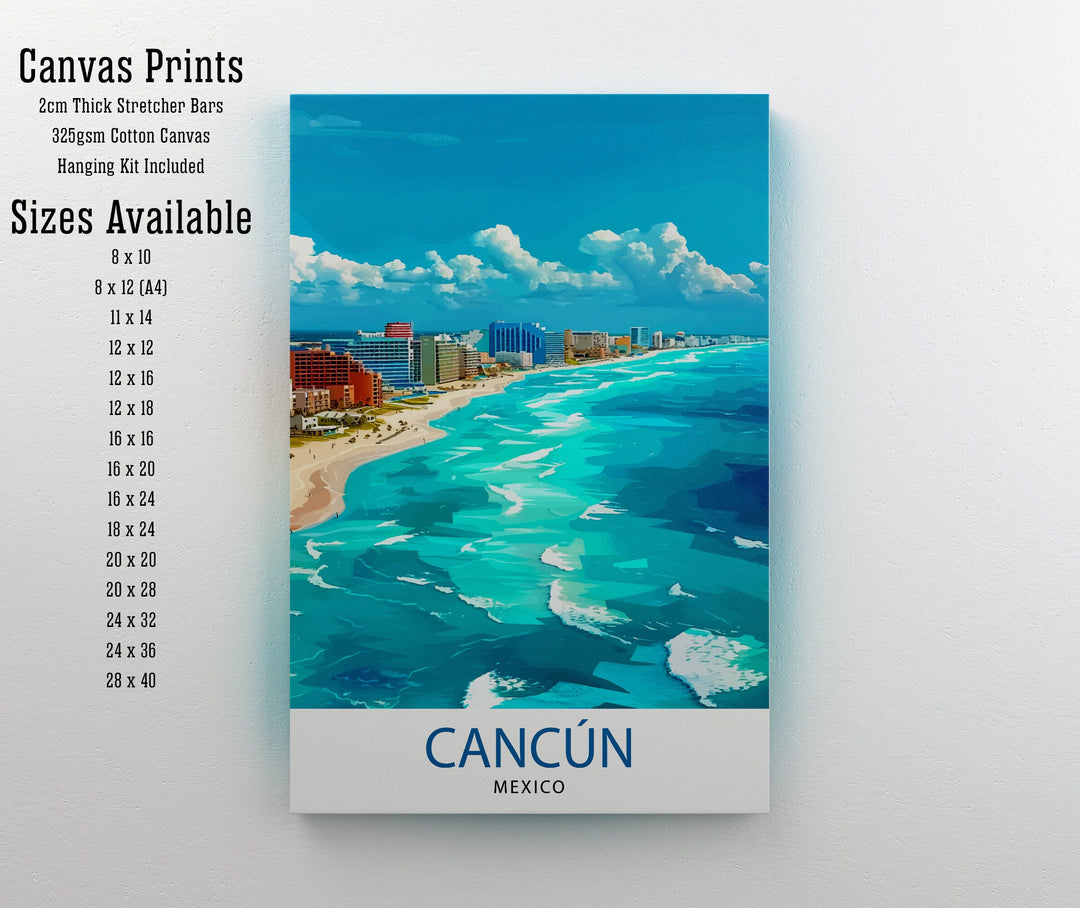 Cancun Mexico Travel Print Wall Decor Wall Art Cancun Wall Hanging Home Décor Cancun Gift Art Lovers Mexico Art Lover Gift Print Art