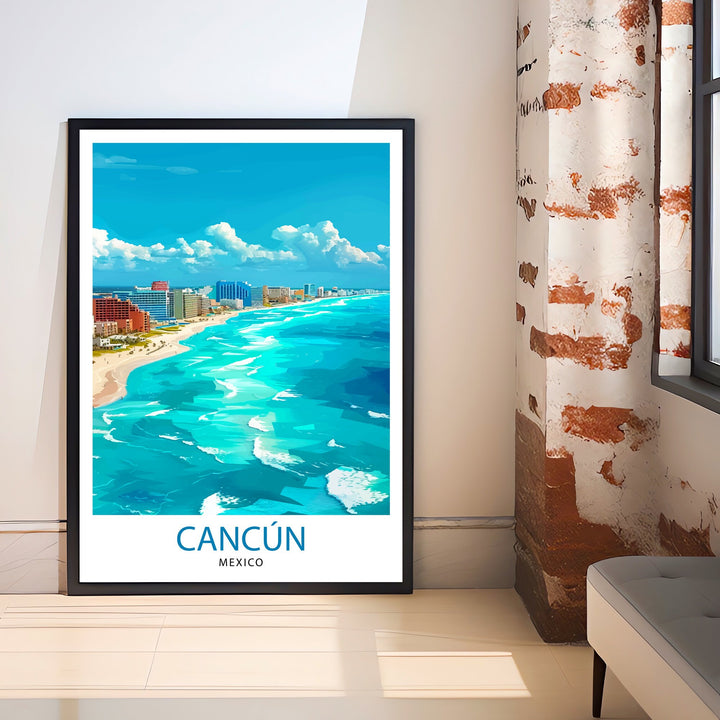 Cancun Mexico Travel Print Wall Decor Wall Art Cancun Wall Hanging Home Décor Cancun Gift Art Lovers Mexico Art Lover Gift Print Art