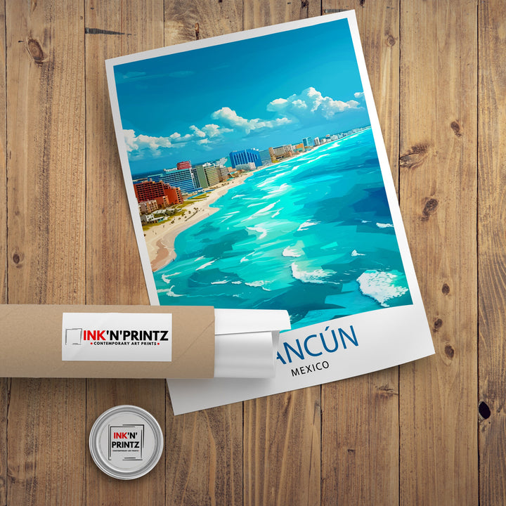 Cancun Mexico Travel Print Wall Decor Wall Art Cancun Wall Hanging Home Décor Cancun Gift Art Lovers Mexico Art Lover Gift Print Art