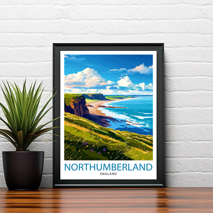 Northumberland England Travel Print Wall Decor Wall Art Northumberland Wall Hanging Home Décor Northumberland Gift Art Lovers British Art