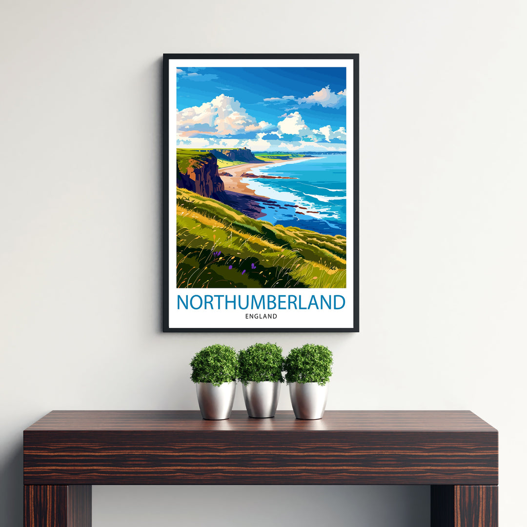 Northumberland England Travel Poster