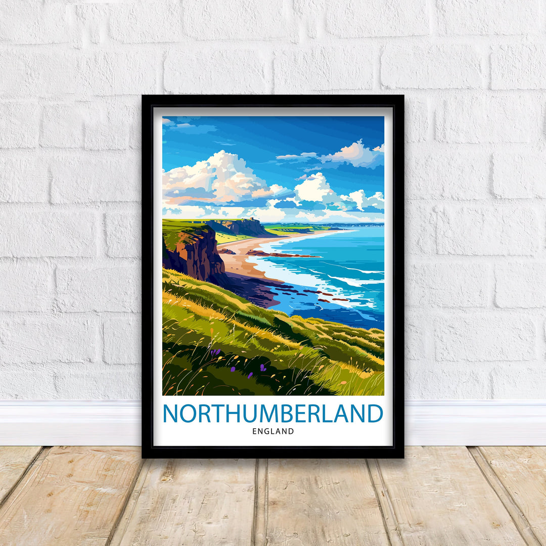 Northumberland England Travel Poster