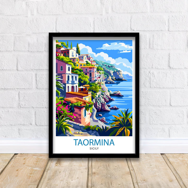 Taormina Sicily Travel Print Wall Decor Wall Art Taormina Wall Hanging Home Décor Taormina Gift Art Lovers Italian Art Lover Gift Print Art