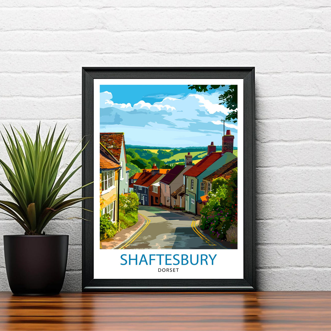 Shaftesbury Dorset Travel Poster