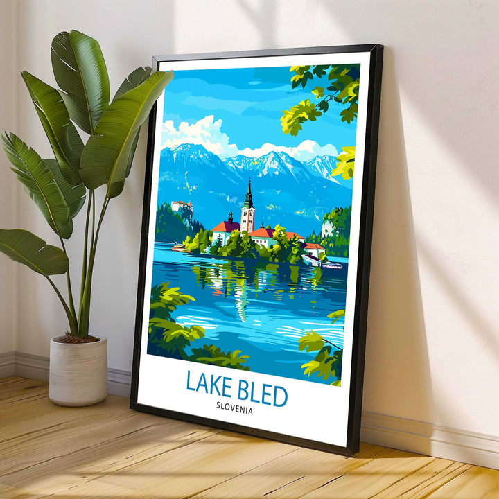 Lake Bled Slovenia Travel Print Wall Decor Wall Art Lake Bled Wall Hanging Home Décor Lake Bled Gift Art Lovers Slovenia Art Lover Gift