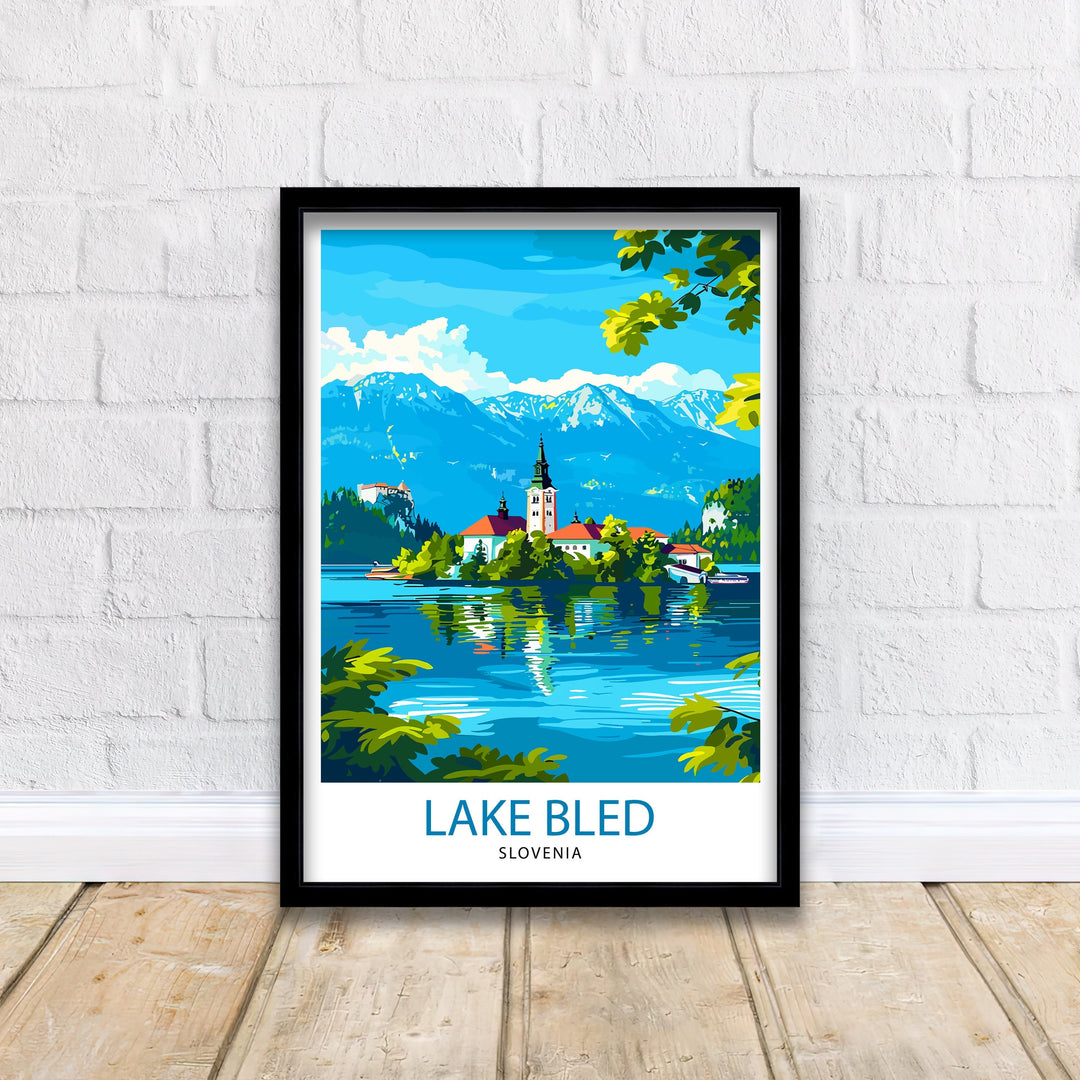 Lake Bled Slovenia Travel Print Wall Decor Wall Art Lake Bled Wall Hanging Home Décor Lake Bled Gift Art Lovers Slovenia Art Lover Gift