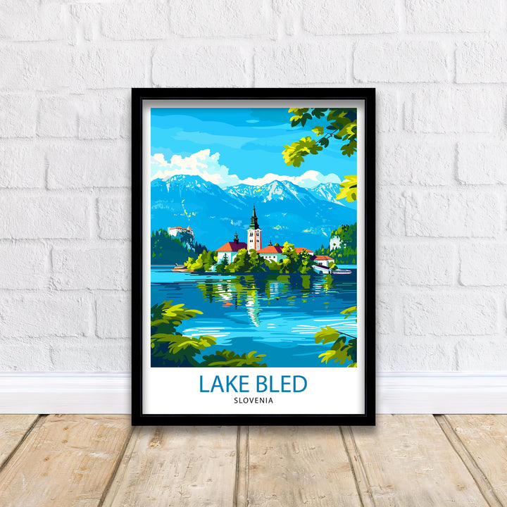 Lake Bled Slovenia Travel Print Wall Decor Wall Art Lake Bled Wall Hanging Home Décor Lake Bled Gift Art Lovers Slovenia Art Lover Gift