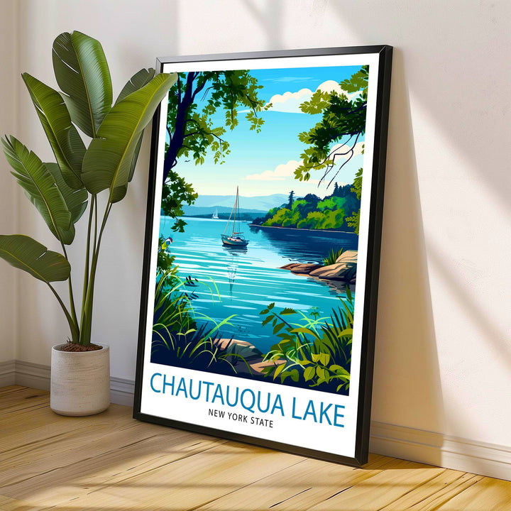 Chautauqua Lake New York Travel Print Wall Decor Wall Art Chautauqua Lake Wall Hanging Home Décor Chautauqua Lake Gift Art Lovers American