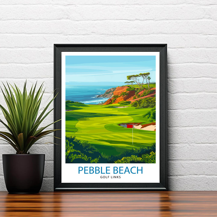 Pebble Beach Golf Links California Travel Print Wall Decor Wall Art Pebble Beach Wall Hanging Home Décor Pebble Beach Gift Art Lovers Golf