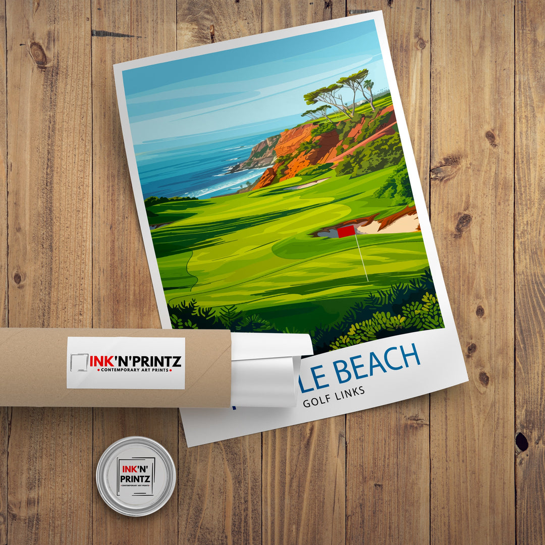 Pebble Beach Golf Links California Travel Print Wall Decor Wall Art Pebble Beach Wall Hanging Home Décor Pebble Beach Gift Art Lovers Golf