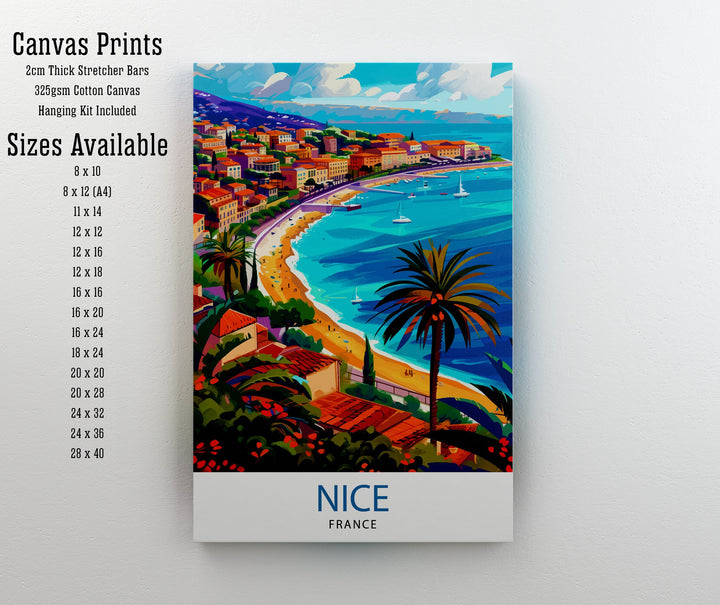 Nice France Travel Print Nice Wall Art Nice Poster French Riviera Decor Nice Art Print Nice Illustration Nice Wall Decor France Print Nice