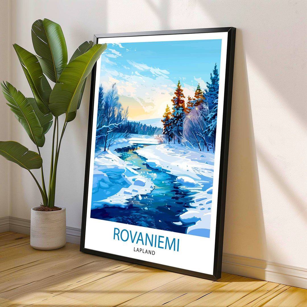 Rovaniemi Lapland Travel Print Wall Decor Wall Art Rovaniemi Wall Hanging Home Décor Rovaniemi Gift Art Lovers Finnish Art Lover Gift Print