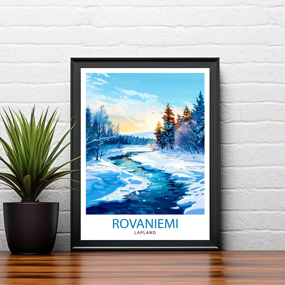 Rovaniemi Lapland Travel Print Wall Decor Wall Art Rovaniemi Wall Hanging Home Décor Rovaniemi Gift Art Lovers Finnish Art Lover Gift Print