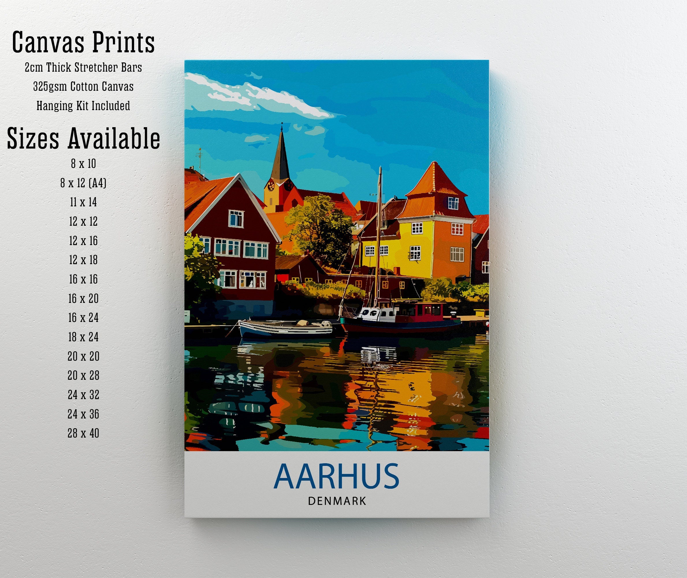 Aarhus Denmark Travel Print Wall Decor Wall Art Aarhus Wall Hanging Home Décor Aarhus Gift Art Lovers Danish Art Lover Gift Print Art