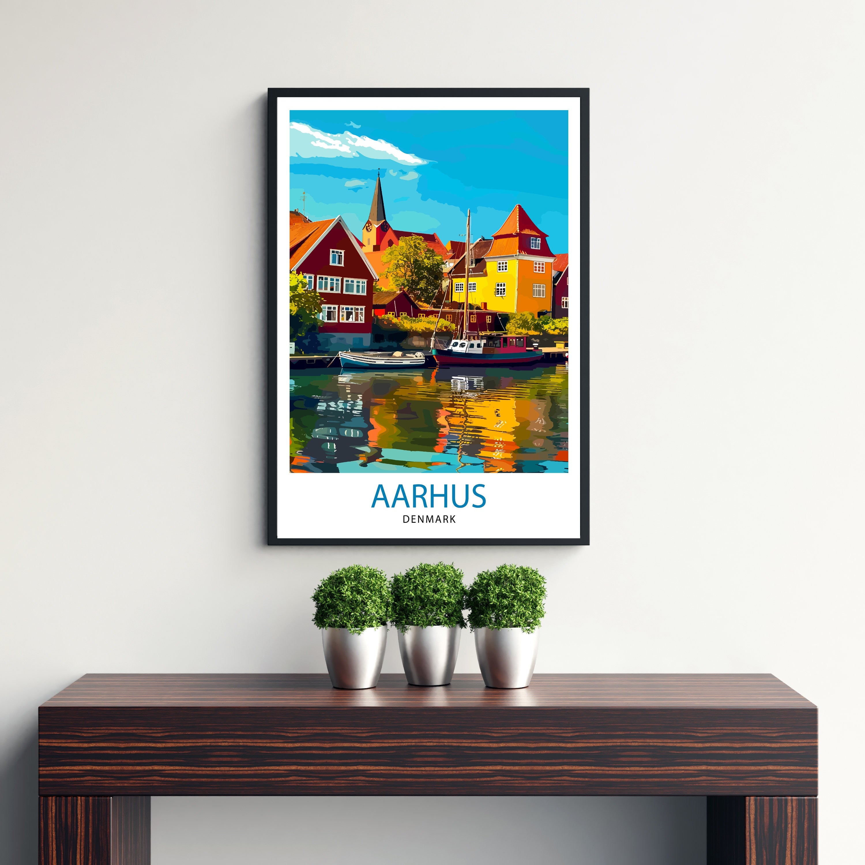 Aarhus Denmark Travel Print Wall Decor Wall Art Aarhus Wall Hanging Home Décor Aarhus Gift Art Lovers Danish Art Lover Gift Print Art