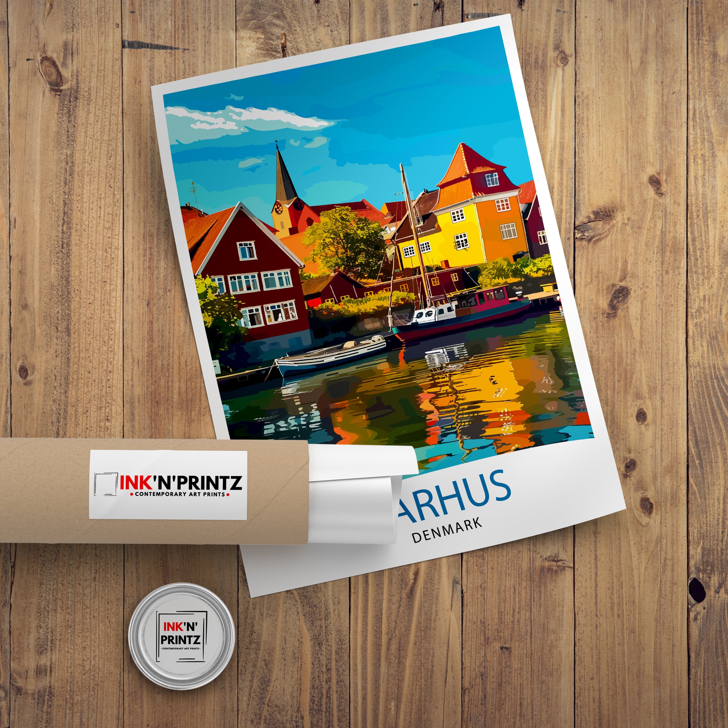 Aarhus Denmark Travel Print Wall Decor Wall Art Aarhus Wall Hanging Home Décor Aarhus Gift Art Lovers Danish Art Lover Gift Print Art
