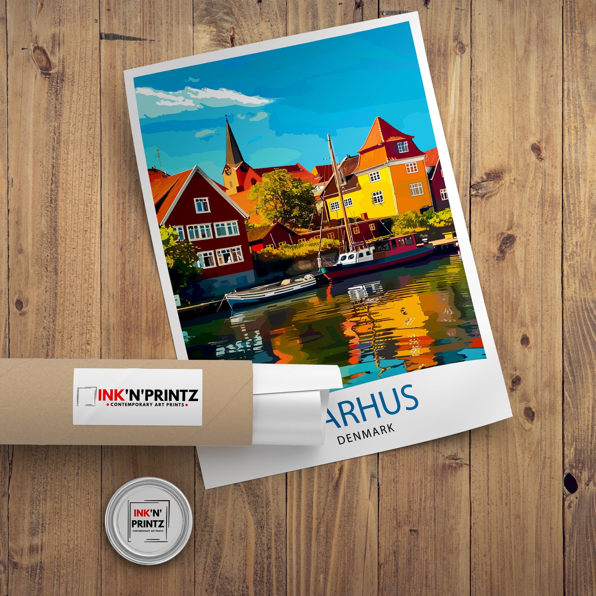 Aarhus Denmark Travel Print Wall Decor Wall Art Aarhus Wall Hanging Home Décor Aarhus Gift Art Lovers Danish Art Lover Gift Print Art